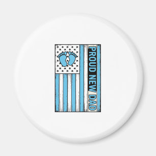 Imã Orgulhoso Novo Pai Bebê Pés Bandeira Vetor Design_