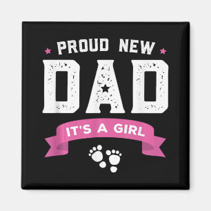 Imã Orgulhoso Novo Pai É Uma Menina Bonito Bebê Dia do