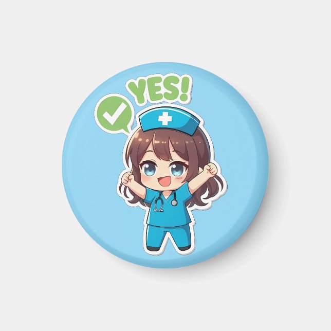 Imã Original Chibi Nurse 3.0 - Yes (Frente)