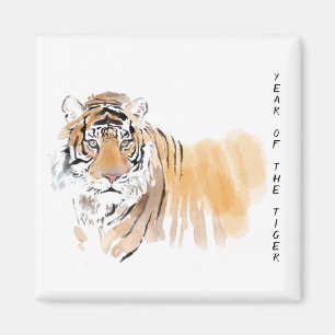 Imã Original Tiger Watercolor Chinês Zodiac SqM