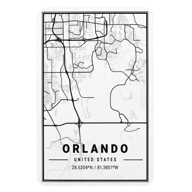 Ímã Orlando Florida EUA Viagem City Map Poster (Vertical)