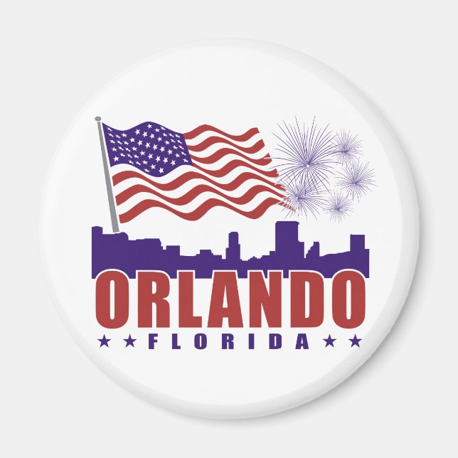Imã Orlando Florida Patriotic Magnet (Frente)