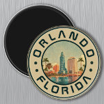 Imã Orlando Florida Vintage High Building Palm 1960<br><div class="desc">Edifícios Vintage Orlando e mar com palma. Orlando na Flórida. Esta design de retrô faz um presente de Natal ou aniversário excelente para fãs da praia de Orlando. O retroverão vibes design é um presente perfeito para amantes de viagem e fãs de destinos. - Você pode personalizar e modificar esse...</div>