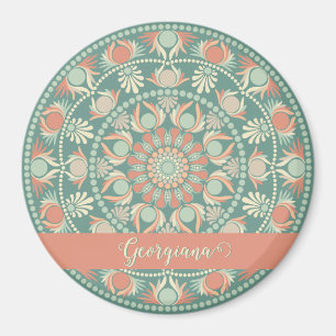 Imã Ornamentado Personalizado - Sage e Sand Mandala