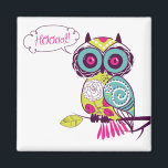 Imã Ornamentado Verde Colorido Magneta Retro Coruja Fl<br><div class="desc">Uma coruja ornamentado colorida em cores retrorreflectoras brilhantes e padrões florais. Algumas das cores são púrpura escura,  azul claro,  cor-de-rosa-chartreso e rosa-quente. Se você gosta deste design,  mas pode gostar dele em cores ou palavras diferentes,  clique no botão de contato. Obrigado.</div>