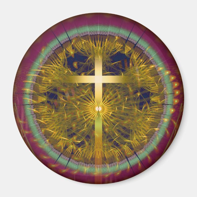 Imã ornamento à volta da arte fractal (Frente)