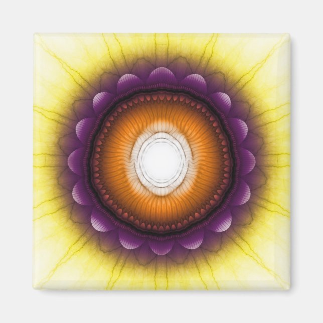 Imã Ornamento azul-alaranjado místico (Frente)