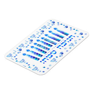 Ímã Ornamento Azul do Festival de Chanucá