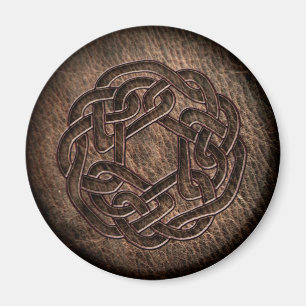 Imã Ornamento celta gravado no couro