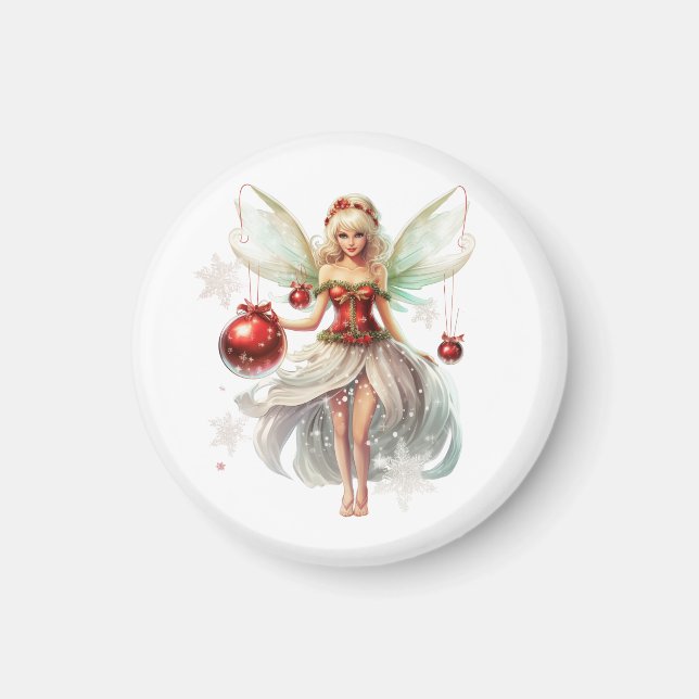 Imã Ornamento da fada de Natal (Frente)