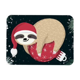Ímã Ornamento da preguiça do Feliz Natal
