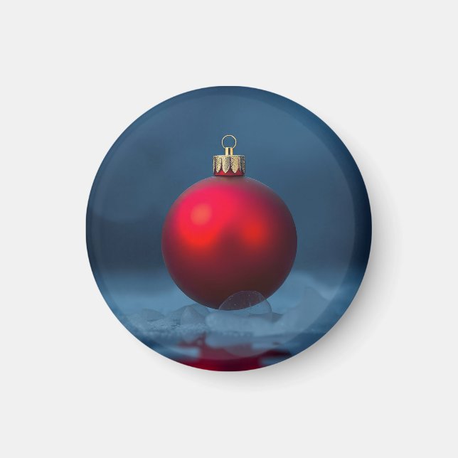 Imã Ornamento de Bola de Natal (Frente)