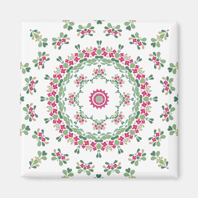 Imã Ornamento floral (Frente)