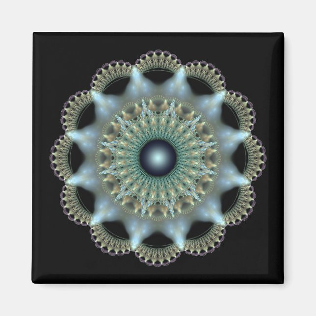 Imã Ornamento fractal de estrela brilhante (Frente)
