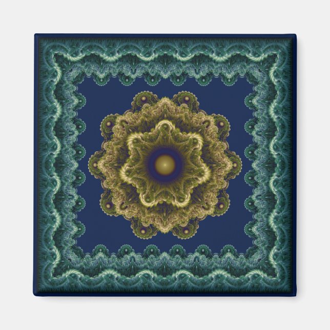 Imã Ornamento fractal multicolor (Frente)