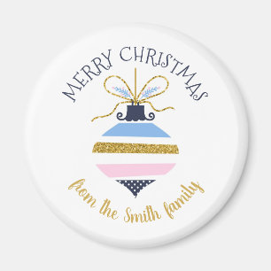 Imã Ornamento Moderno de Árvores de Natal Personaliza