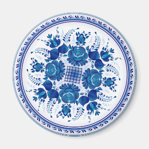 Imã Ornamento tradicional do russo no estilo de Gzhel