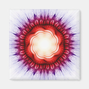 Imã Ornamento vermelho floral