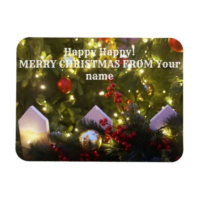 Ímã ornamentos de árvores de Natal (Horizontal)