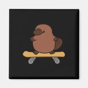 Imã ornitorrinco skateboard ornitorrinco fofo skate