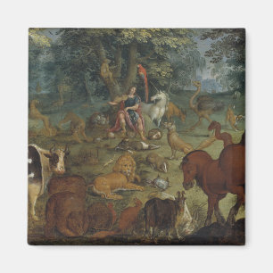 Imã Orpheus que encanta os animais (óleo no painel)