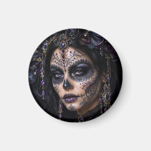 Imã Orquídea Âmbar Calavera – Caveira de Açúcar Gótica