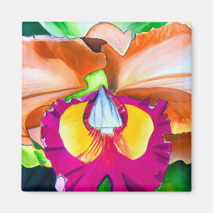 Imã Orquídea colorida colorida de flores