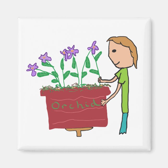 Imã Orquídea crescendo (Frente)