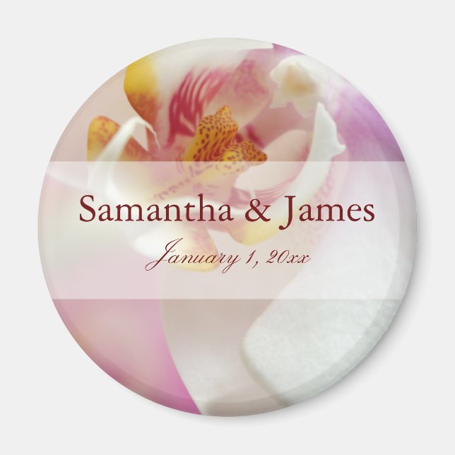 Imã Orquídea dentro Dark Vermelha e Branca (Frente)