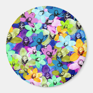 Imã Orquídea Extravaganza Watercolor, Magnet