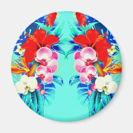 Imã Orquídea tropical Folha de palma Havaiana