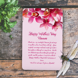 Ímã Orquídeas Dia das Mães Obrigado Mensagem Rosa