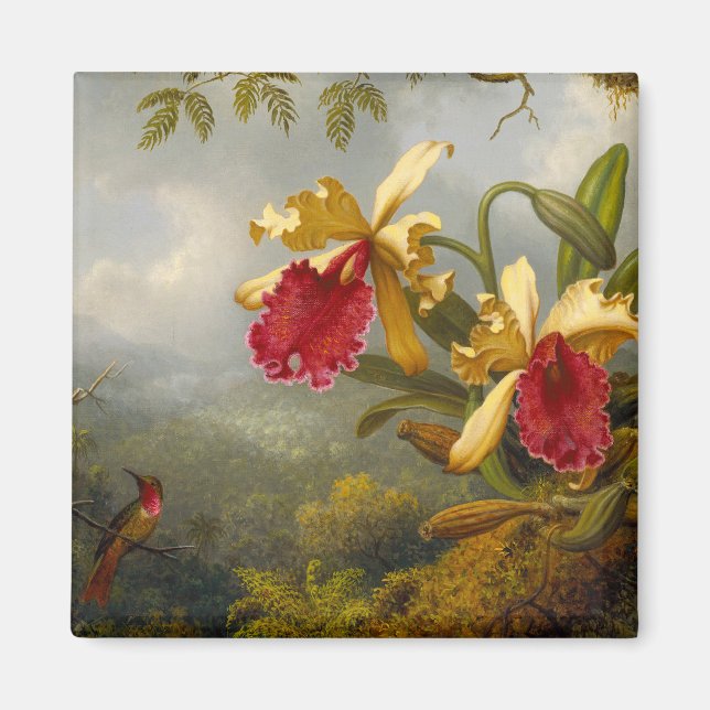 Imã Orquídeas e Hummingbird (Frente)