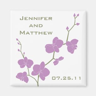 Imã Orquídeas que Wedding o ímã - azeitona e violet