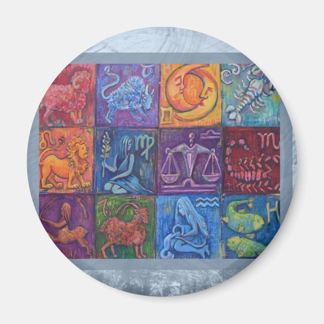 Imã Os 12 Sinais do Zodíaco (Frente)