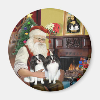 Imã Os 2 Japanese Chin do Papai Noel