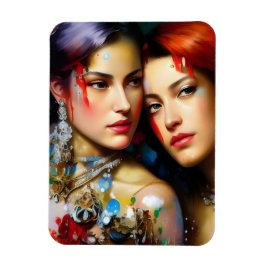 Ímã Os Amantes Lindos Pintura Colorida