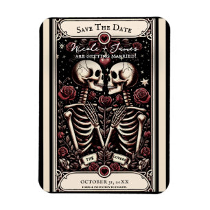 Ímã OS AMANTES Tarot Esqueleto Amor Salve a Data