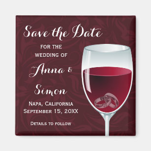 Imã Os anéis no casamento do vidro de vinho salvar a
