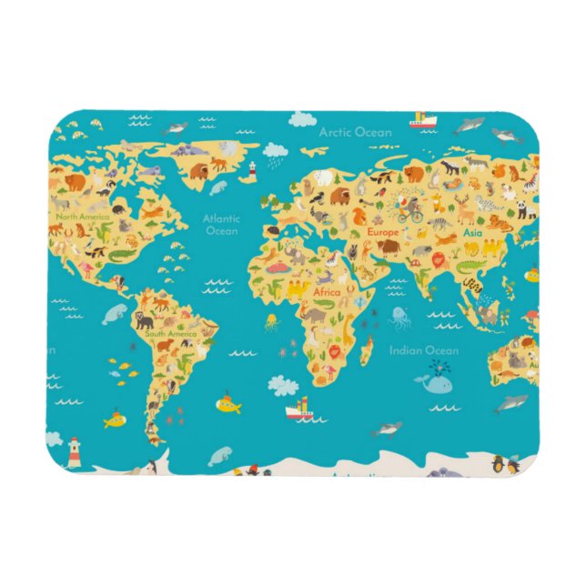 Ímã Os animais do mundo (Horizontal)