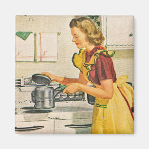 Imã os anos 40 que cozinham a dona de casa