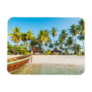 Ímã Os bungalows da estância turística na praia