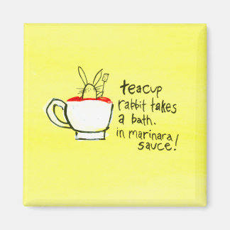 Imã Os Coelhos Teacup Tomam Banho. Em Molho Marinara!