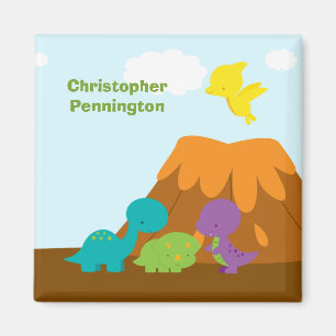 Imã Os dinossauros coloridos bonitos personalizaram o