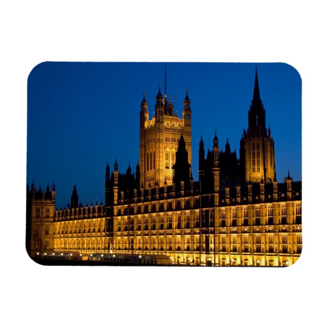 Ímã Os Edifícios do Parlamento à noite na cidade de (Horizontal)