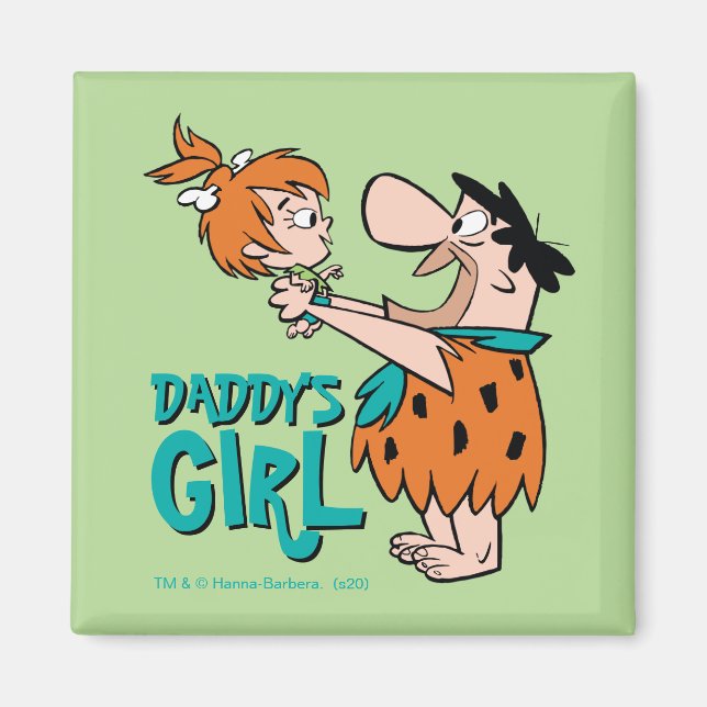 Imã Os Flintstones | Fred & Pebbles - Garota Pai (Frente)