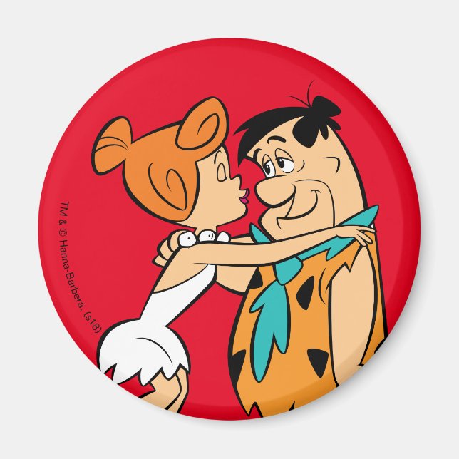 Imã Os Flintstones | Wilma Kissing Fred (Frente)
