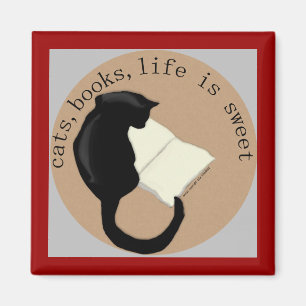 Imã Os gatos, livros, vida são v2 doces
