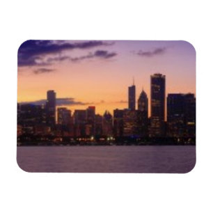 Ímã Os grupos do sol sobre a skyline de Chicago