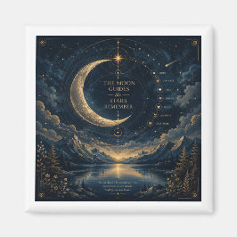 Imã Os Guias da Lua | Arte Celestial da Lua e Estrelas